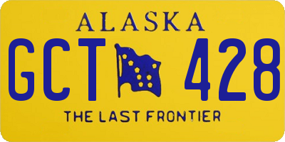 AK license plate GCT428