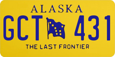 AK license plate GCT431