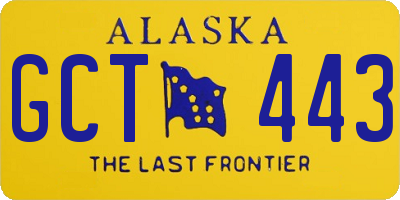 AK license plate GCT443