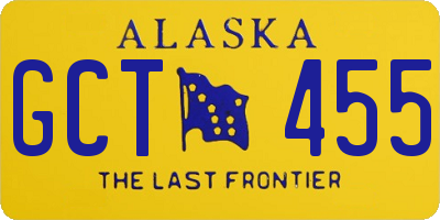 AK license plate GCT455