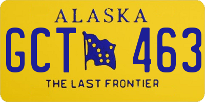 AK license plate GCT463