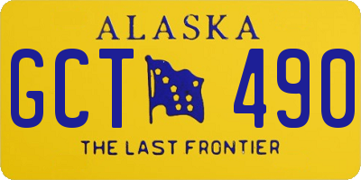 AK license plate GCT490