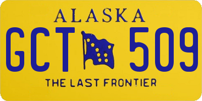 AK license plate GCT509