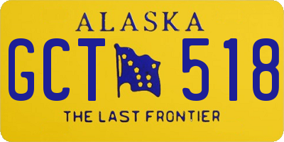 AK license plate GCT518