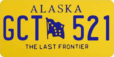 AK license plate GCT521