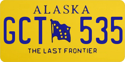 AK license plate GCT535