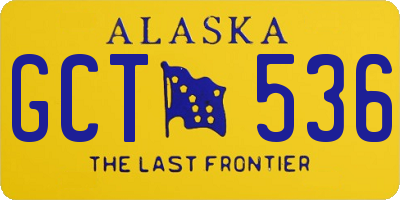 AK license plate GCT536
