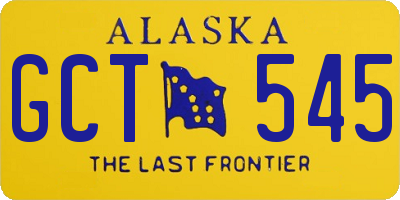 AK license plate GCT545