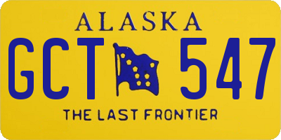 AK license plate GCT547