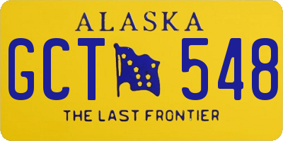 AK license plate GCT548