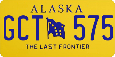 AK license plate GCT575