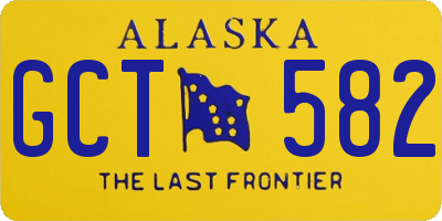 AK license plate GCT582