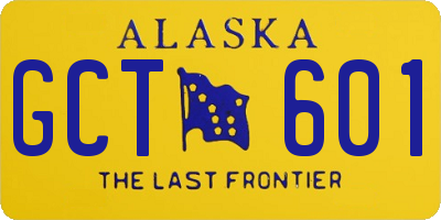 AK license plate GCT601
