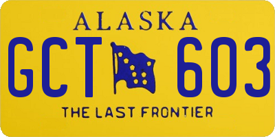 AK license plate GCT603