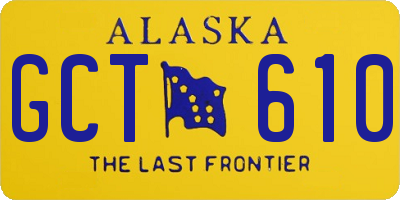 AK license plate GCT610