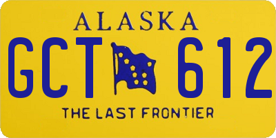 AK license plate GCT612