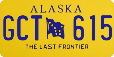 AK license plate GCT615