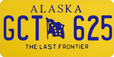 AK license plate GCT625