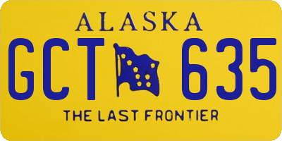 AK license plate GCT635
