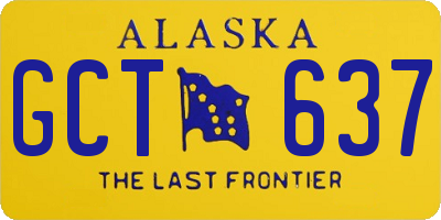 AK license plate GCT637