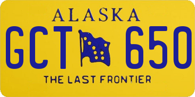 AK license plate GCT650