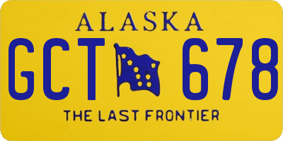 AK license plate GCT678