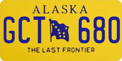 AK license plate GCT680