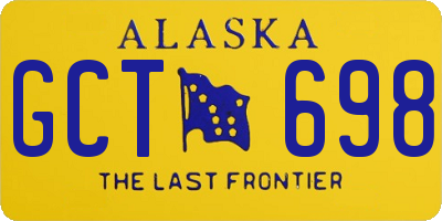 AK license plate GCT698