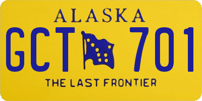 AK license plate GCT701