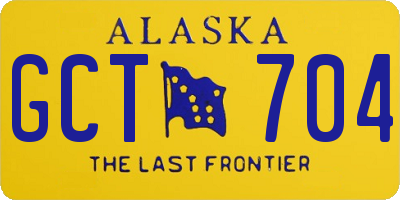 AK license plate GCT704