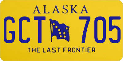 AK license plate GCT705