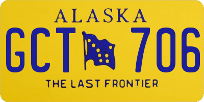 AK license plate GCT706