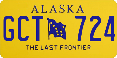 AK license plate GCT724