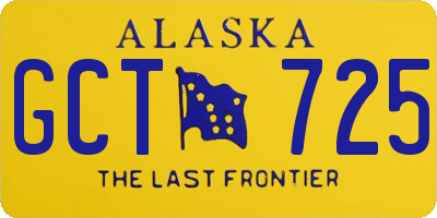 AK license plate GCT725