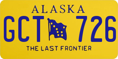 AK license plate GCT726