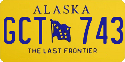 AK license plate GCT743