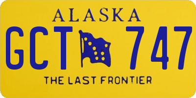 AK license plate GCT747
