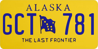 AK license plate GCT781