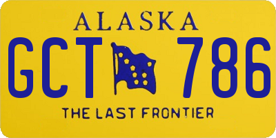AK license plate GCT786