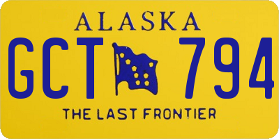 AK license plate GCT794