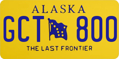 AK license plate GCT800