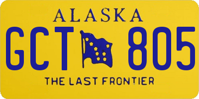 AK license plate GCT805