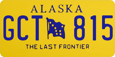 AK license plate GCT815