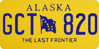 AK license plate GCT820