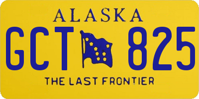AK license plate GCT825
