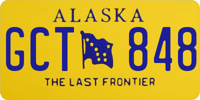 AK license plate GCT848
