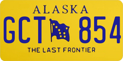 AK license plate GCT854