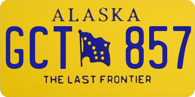 AK license plate GCT857