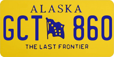 AK license plate GCT860