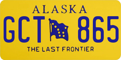 AK license plate GCT865
